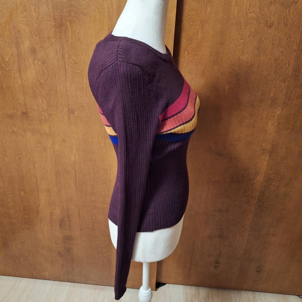 NWT It's Our Time Multicolor Striped Long Sleeve Top - Picture 4 of 6